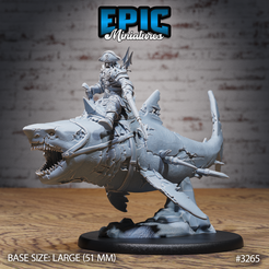3265-Cursed-Captain-Shark-Mount-Large-1.png Archivo 3D Montura Capitán Tiburón Maldito ‧ Miniaturas DnD ‧ Miniaturas de Mesa ‧ Monstruo de Juego ‧ Modelo 3D ‧ RPG ‧ DnDminis ‧ ARCHIVO STL・Modelo para descargar y imprimir en 3D