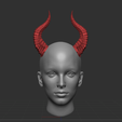 02.png 恶魔、龙角 - 用于 3D 打印的弧形奇幻服装角