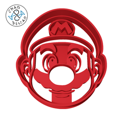 Mario-Head-4.5cm-v1_cp.png STL file Mario - Mario Bros. - Cookie Cutter - Fondant・3D printing design to download, Cambeiro