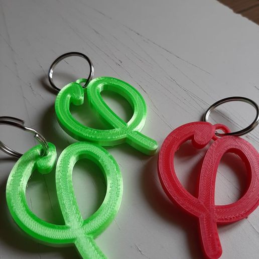 PHI ( FI ) key ring 3D model