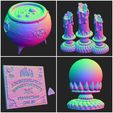 3.jpg Items for witch house / dollhouse / miniatures (cauldron, magic ball, candles, ouija board)