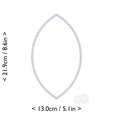 almond~8.25in-cm-inch-top.png Almond Cookie Cutter 8.25in / 21cm