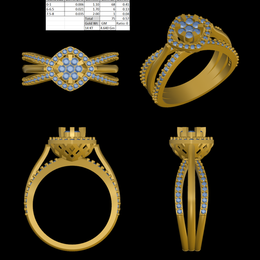 Cute diamond Ring 3D model