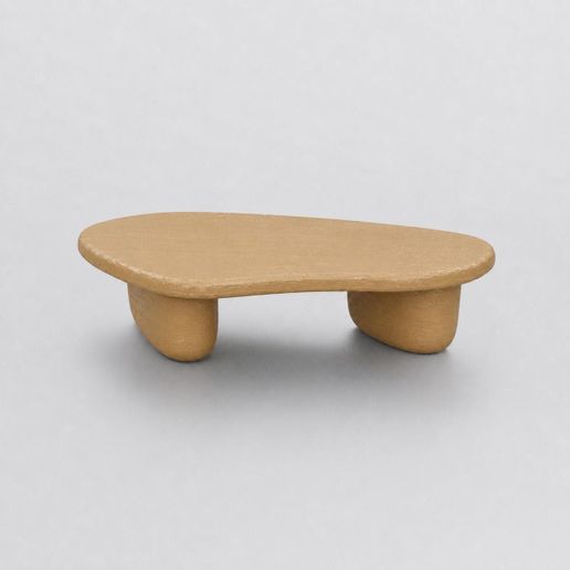 Miniature Modern Rounded Coffee Table STL - 1:12 Dollhouse Furniture 3D Print File