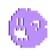 8-Bit_Boo_v1.stl Pixel ghost Boo from Mario Bros games.