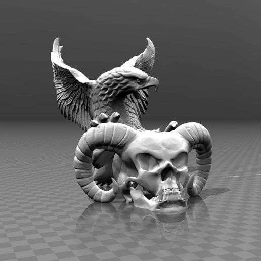Devil skull & Eagle 3D model