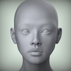 301-голова-16.61.jpg Archivo STL 17 3D Cabeza Cara Carácter Femenino Mujer adolescente retrato muñeca bjd Low-poly 3D modelo・Plan de impresora 3D para descargar