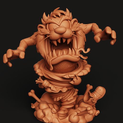 Taz Tornado Diorama STL | Looney Tunes 3D Print | Cartoon Statue
