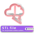 Thunder-cloud-cookie-cutter.png Thunder cloud COOKIE CUTTER - THE SKY COOKIE CUTTERS FILE
