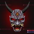 Dead_by_daylight_the_oni_mask_3d_print_model_02.jpg The Oni Samurai Mask - Japanese Kitsune - Halloween Cosplay Mask - Premium STL Files