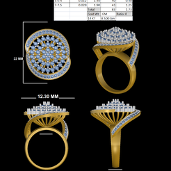 1.png Download STL file Cocktail ring with diamond • 3D printable model, rimpapramanik82