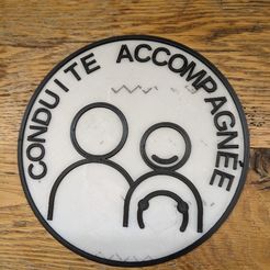 23ac6e1d-2f9c-4d4f-aa7f-3464a8639a71.jpg 3D-Datei conduite accompagnée badge kostenlos・Vorlage für den 3D-Druck zum herunterladen