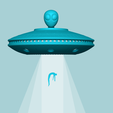 v7.png Alien UFO Wall Light Spaceship - Creative STL