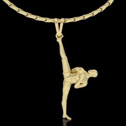 keyshot-jewelry-scene-setup-set-3.10550.jpg STL file karate man pendant・3D printing design to download