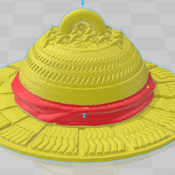 2.png STL file luffy straw hat keychain HD・3D print model to download