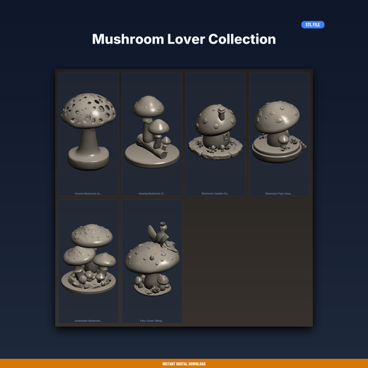 Mushroom Lover Collection - 6-Model STL Bundle
