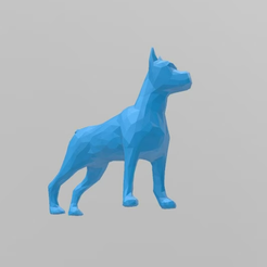 download-1.png Fichier STL Dessin géométrique de chien Boxer à basse densité・Plan pour impression 3D à télécharger