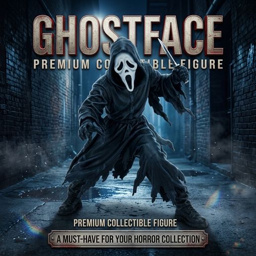 Ghostface Horror Killer Ghost Slasher Statue 3D Model OBJ RAR