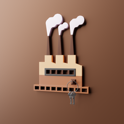 factory.png Archivo STL soporte para llaves de fábrica・Modelo para descargar y imprimir en 3D