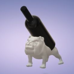 bulldog-1.jpg STL file bulldog HOLDER BOTTLE SUPPORT WINE dog ANIMAL BOTTLE HOLDER even for ender 3・3D printable design to download