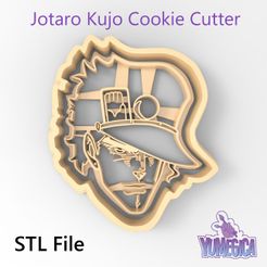 jotaro_kujo_front_square.jpg Jotaro Kujo from “JoJo's Bizarre Adventure” Cookie Cutter - STL file