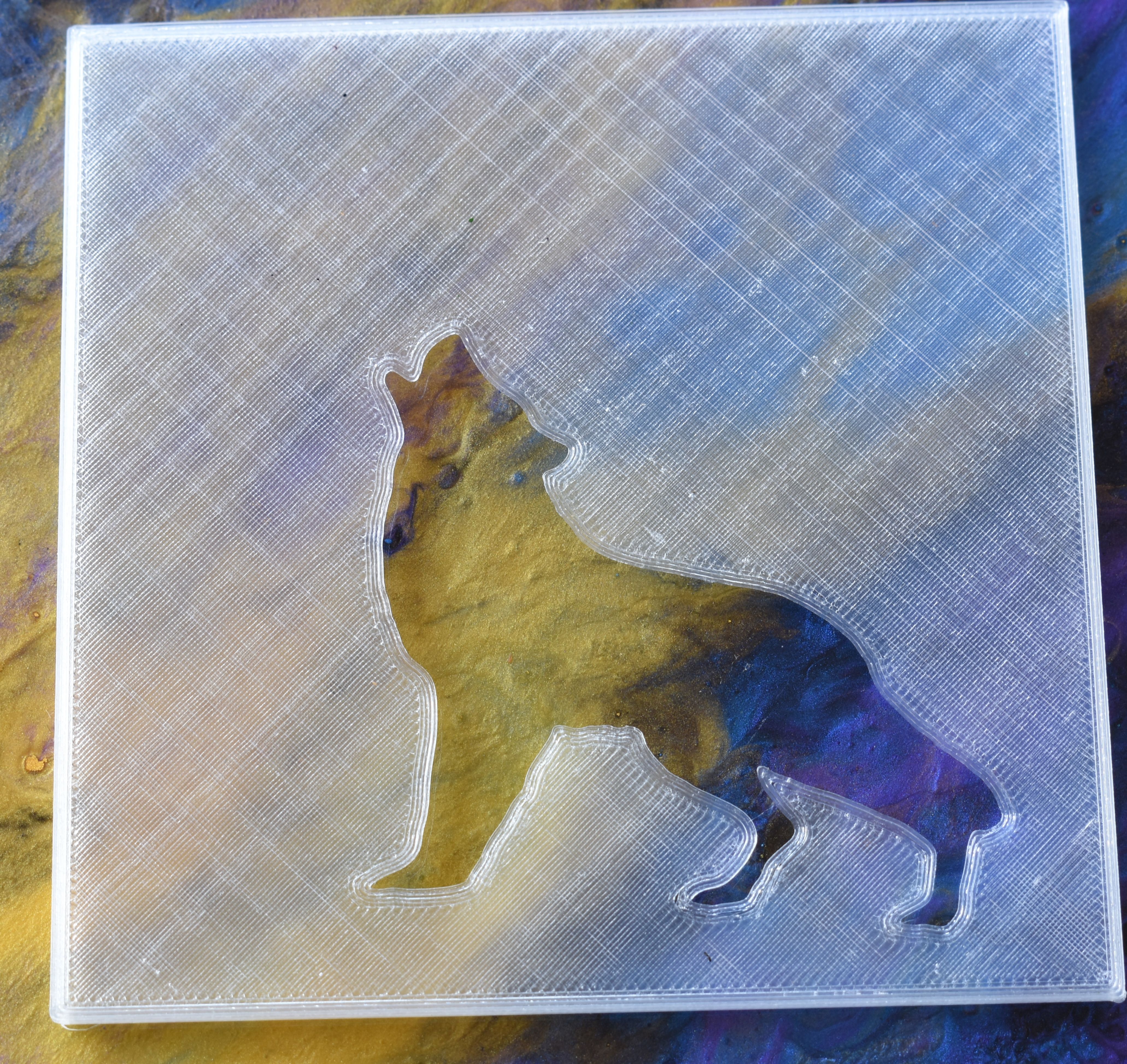 Stencil Wolfskopf Wolf heulend Airbrush Schablone