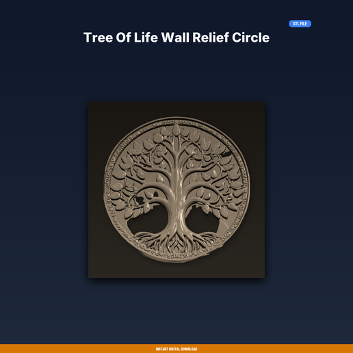 Tree Of Life Wall Relief Circle - 3D Printable STL File