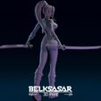 20.jpg Girl Assassin with Katana in dynamic pose - two versions 3D print model