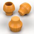 plant-pot-view-from-different-sides.jpg Small Plant pot with embossed groove cut pattern