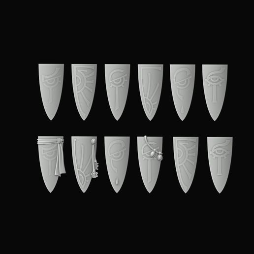 🧝 Noble elf shields 'eye runes' wargaming 28mm・ 3D File for 3D printing ...