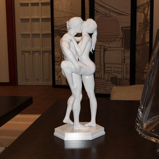 Statues The Lovers Man Carrying Woman - 3D model önizlemesi