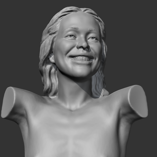 HD girl bust R 3D print model 3D model