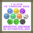 7-d-22-dice.png Alphabetical Dice: Semitic Abjads Pack