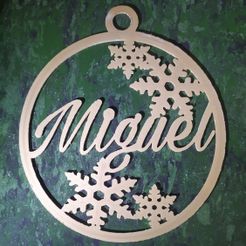Miguel.jpg Archivo STL Bola Navideña Miguel・Objeto para impresora 3D para descargar