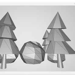 arbboles4.png Archivo 3D gratis Arboles y rocas low poly・Modelo para descargar y imprimir en 3D