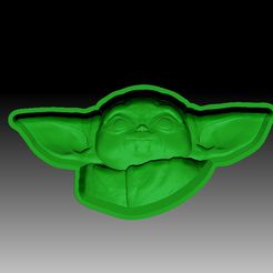 BabyYoda-VACUUM-PIECE.jpg Fichier STL MOULE POUR BOMBE DE BAIN BABY YODA・Modèle à imprimer en 3D à télécharger