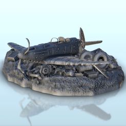 , a i) él Download STL file Airplane carcass of crashed Yakovlev Yak-3 - WW2 USSR Russian Flames of War Bolt Action 15mm 20mm 25mm 28mm 32mm • 3D printing design, Hartolia-Miniatures