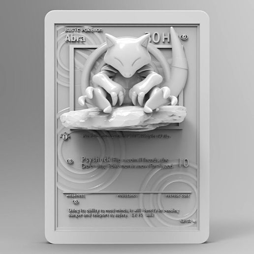 Abra 3D Printable Pokmon Card; Pokemon TCG STL File for 3D  printingCults
