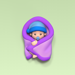 Baby-With-Blanket1.png Fichier 3D Bébé avec couverture・Plan pour impression 3D à télécharger, Usagipan3DStudios