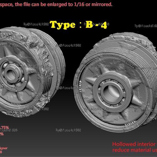 Panzer IV Wheel Broken version for B-4 type.(STL-35-16)