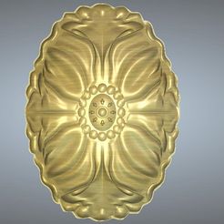 oval-000.jpg STL file original real 3D Relief Round Rope Rosette For CNC building decor ceiling or wall mounting for decoration "oval-22" cd-22 3d print・3D print design to download, Dzusto