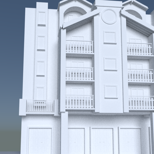 Modern Apartment Building 3D Model