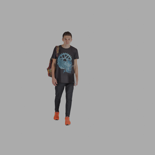 Trendy Young Adult with Backpack 3D Model 3D model