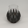 1.png Lava-Style Whiskey / Drink Glass Holder - 3D Print Model