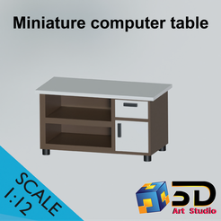 A2-01.png Fichier STL Table d'ordinateur (Maison de poupée/Miniature)・Plan à imprimer en 3D à télécharger