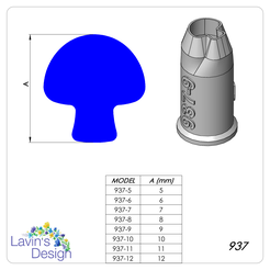 937-5-12.png Fichier STL COUPEUR DE MICRO PÂTE POLYMÈRE / 8 TAILLES / FORME DE CHAMPIGNON / LED937・Modèle à télécharger et à imprimer en 3D