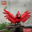 l.jpg Print In Place Cute Flexi Cardinal Bird