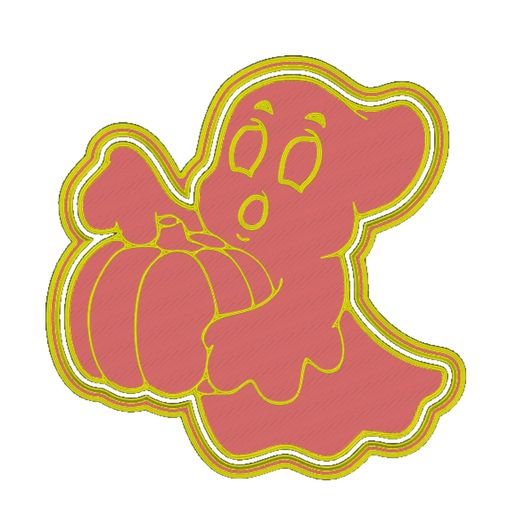 👻 Ghost holding pumpkin cutter and stamp・ STL File for 3D printing・Cults