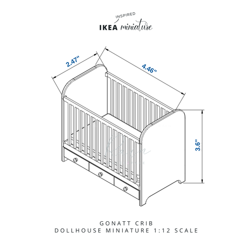 GONATT CRIB DOLLHOUSE MINIATURE :12 SCALE 1 STL file Miniature IKEA-INSPIRED GONATT CRIB furniture for 1:12 Dollhouse・3D print model to download, RAIN