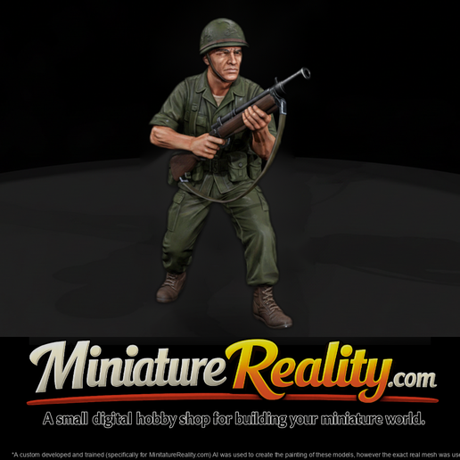 Vietnam Era US Army Grenadier Kneeling with M79
